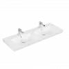Villeroy & Boch Subway 2.0 Двойная раковина для установки на тумбу, 1300 x 470 x 150 mm, Альпийский белый, с переливом 7175D001