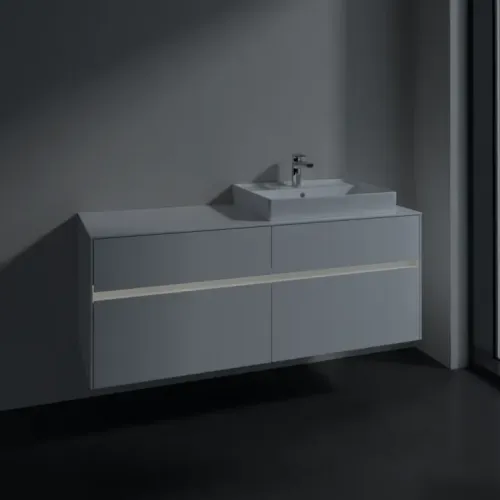 Villeroy & Boch Collaro Тумба под раковину, с подсветкой, 4 выдвижных ящика, 1400 x 548 x 500 mm, Glossy White / Glossy White C086B0DH