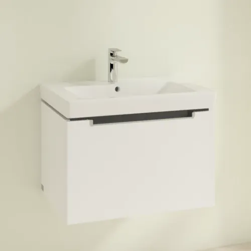 Villeroy & Boch Subway 2.0 Тумба под раковину, 1 выдвижной ящик, 637 x 420 x 454 mm, Glossy White A68800DH