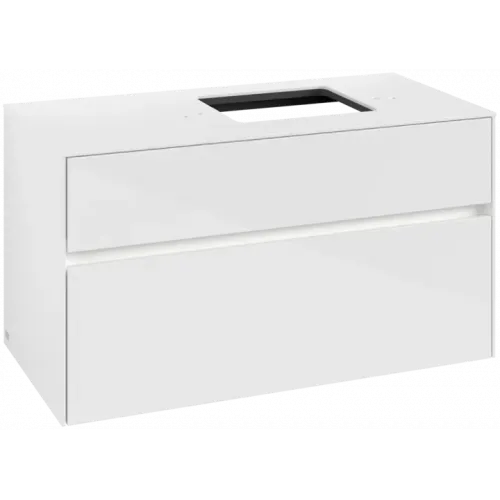 Villeroy & Boch Collaro Тумба под раковину, с подсветкой, 2 выдвижных ящика, 1000 x 548 x 500 mm, Glossy White / Glossy White C127B0DH