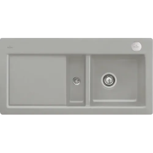 Villeroy & Boch Subway 60 flat Мойка, включая Комплект слива с эксцентриком, выкл Керамика, 965 x 475 mm, Fossil CeramicPlus 67122FKD