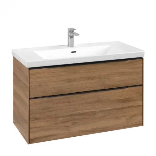 Villeroy & Boch Subway 3.0 Тумба под раковину, с подсветкой, 2 выдвижных ящика, 973 x 576 x 478 mm, Oak Kansas C570L1RH