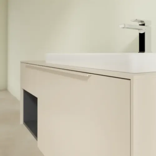 Villeroy & Boch Subway 3.0 Тумба под раковину, с подсветкой, 2 выдвижных ящика, 1001 x 423 x 516 mm, Cashmere Grey / Cashmere Grey C571L2VN