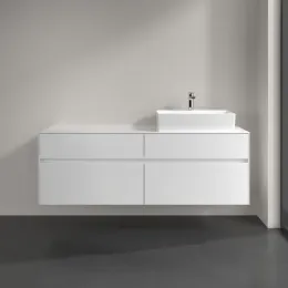 Villeroy & Boch Collaro Тумба под раковину, с подсветкой, 4 выдвижных ящика, 1600 x 548 x 500 mm, Glossy White / Glossy White C136B0DH