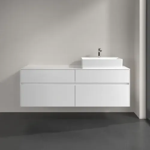 Villeroy & Boch Collaro Тумба под раковину, с подсветкой, 4 выдвижных ящика, 1600 x 548 x 500 mm, Glossy White / Glossy White C136B0DH