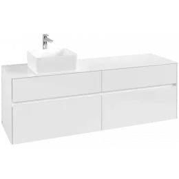 Villeroy & Boch Collaro Тумба под раковину, 4 выдвижных ящика, 1600 x 548 x 500 mm, Glossy White / Glossy White C05000DH