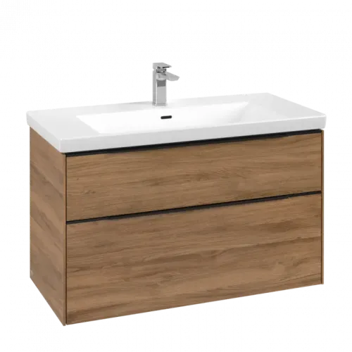 Villeroy & Boch Subway 3.0 Тумба под раковину, 2 выдвижных ящика, 973 x 576 x 478 mm, Oak Kansas C57001RH