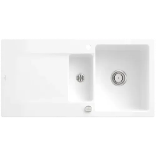 Villeroy & Boch Siluet 60 R Мойка, включая Комплект слива с эксцентриком, выкл TitanCeram, 1000 x 510 mm, Альпийский белый CeramicPlus 333702R1
