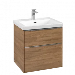 Villeroy & Boch Subway 3.0 Тумба под раковину, с подсветкой, 2 выдвижных ящика, 572 x 576 x 478 mm, Oak Kansas C578L0RH