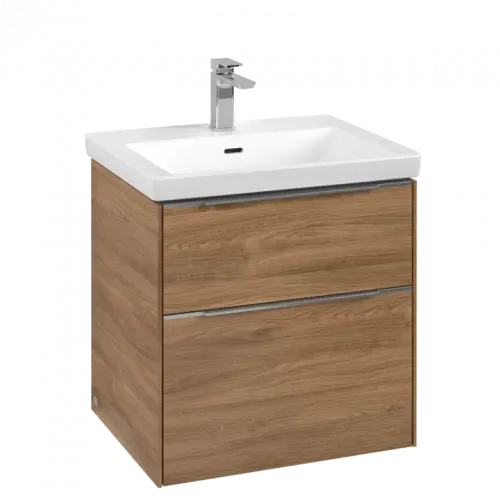 Villeroy & Boch Subway 3.0 Тумба под раковину, с подсветкой, 2 выдвижных ящика, 572 x 576 x 478 mm, Oak Kansas C578L0RH