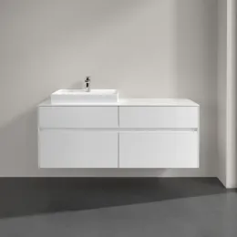 Villeroy & Boch Collaro Тумба под раковину, с подсветкой, 4 выдвижных ящика, 1400 x 548 x 500 mm, Glossy White / Glossy White C085B0DH