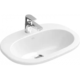 Villeroy & Boch O.novo Встраиваемая раковина, 560 x 405 x 200 mm, Альпийский белый CeramicPlus, с переливом, нешлифованный 416156R1