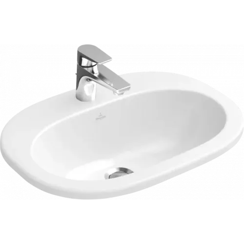 Villeroy & Boch O.novo Встраиваемая раковина, 560 x 405 x 200 mm, Альпийский белый CeramicPlus, с переливом, нешлифованный 416156R1