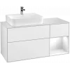 Villeroy & Boch Finion Тумба под раковину, с подсветкой, 3 выдвижных ящика, 1200 x 603 x 501 mm, Glossy White Lacquer / Glossy White Lacquer G151GFGF