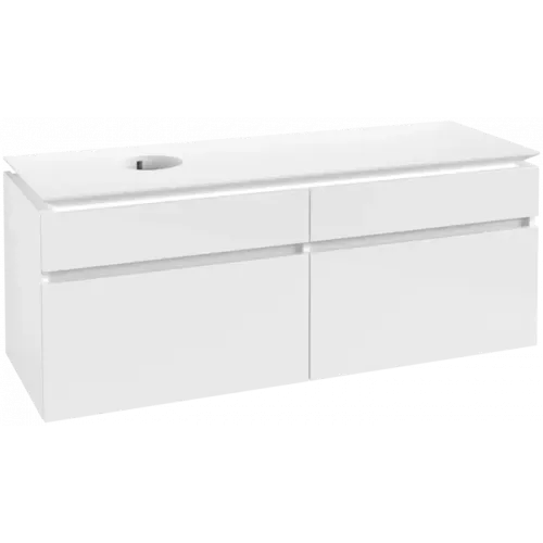 Villeroy & Boch Legato Тумба под раковину, 4 выдвижных ящика, 1400 x 550 x 500 mm, Glossy White / Glossy White B61400DH