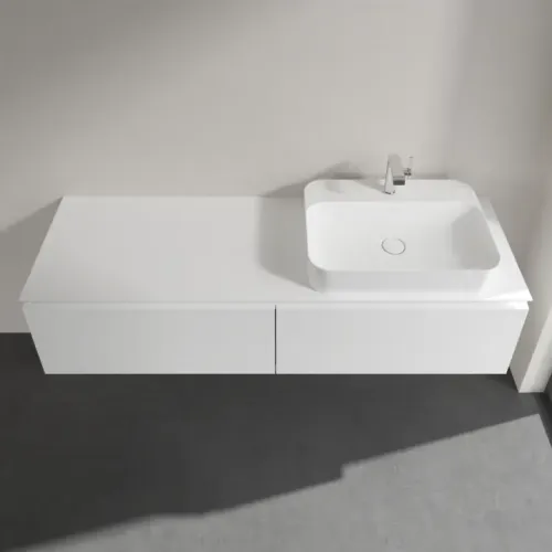 Villeroy & Boch Legato Тумба под раковину, 2 выдвижных ящика, 1600 x 380 x 500 mm, Glossy White / Glossy White B76500DH