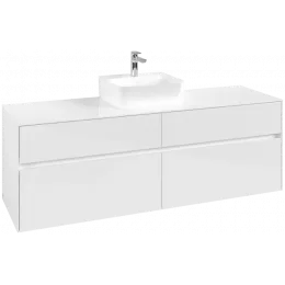 Villeroy & Boch Collaro Тумба под раковину, 4 выдвижных ящика, 1600 x 548 x 500 mm, Glossy White / Glossy White C10400DH