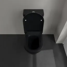 Villeroy & Boch Hommage Унитаз-компакт с вертикальным смывом, напольный, Pure Black CeramicPlus 666210R7