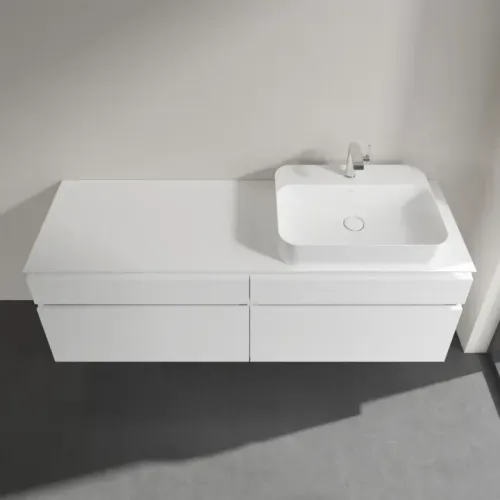 Villeroy & Boch Legato Тумба под раковину, 4 выдвижных ящика, 1600 x 550 x 500 mm, Glossy White / Glossy White B76600DH