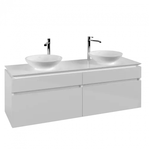 Villeroy & Boch Legato Тумба под раковину, 4 выдвижных ящика, 1600 x 550 x 500 mm, Glossy White / Glossy White B60000DH