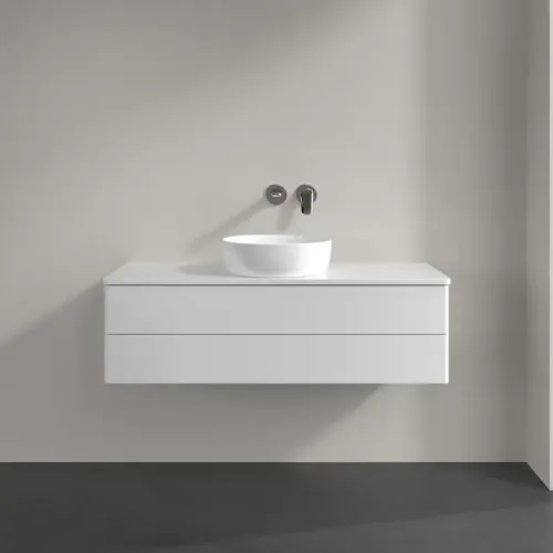 Villeroy & Boch Antao Тумба под раковину, 2 выдвижных ящика, 1200 x 360 x 500 mm, лицевая поверхность без текстурированной отделки, Glossy White Lacquer / Glossy White Lacquer K21010GF