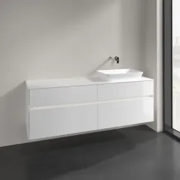Villeroy & Boch Collaro Тумба под раковину, с подсветкой, 4 выдвижных ящика, 1600 x 548 x 500 mm, Glossy White / Glossy White C122B0DH