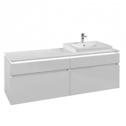 Villeroy & Boch Legato Тумба под раковину, с подсветкой, 4 выдвижных ящика, 1600 x 550 x 500 mm, Glossy White / Glossy White B691L0DH