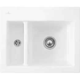 Villeroy & Boch Subway 60 XM Мойка, включая Комплект слива с ручным управлением, выкл Керамика, 620 x 510 mm, Альпийский белый CeramicPlus 678001R1