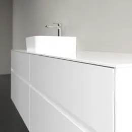 Villeroy & Boch Collaro Тумба под раковину, с подсветкой, 4 выдвижных ящика, 1600 x 548 x 500 mm, Glossy White / Glossy White C105B0DH