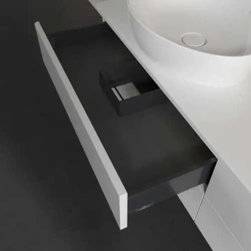 Villeroy & Boch Antao Тумба под раковину, с подсветкой, 4 выдвижных ящика, 1600 x 360 x 500 mm, лицевая поверхность без текстурированной отделки, Glossy White Lacquer / Glossy White Lacquer L28010GF