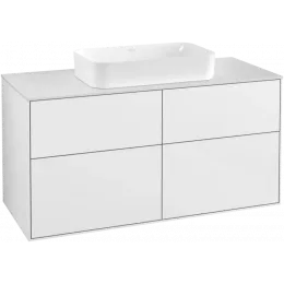 Villeroy & Boch Finion Тумба под раковину, с подсветкой, 4 выдвижных ящика, 1200 x 603 x 501 mm, Glossy White Lacquer G26100GF