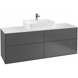 Villeroy & Boch Finion Тумба под раковину, с подсветкой, 4 выдвижных ящика, 1600 x 603 x 501 mm, Silk Grey Matt Lacquer G19100HJ