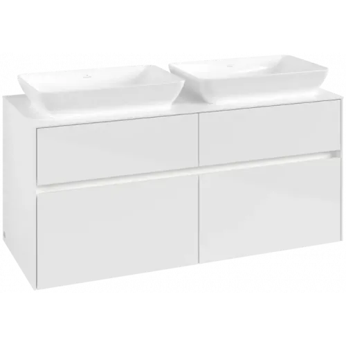 Villeroy & Boch Collaro Тумба под раковину, с подсветкой, 4 выдвижных ящика, 1200 x 548 x 500 mm, Glossy White / Glossy White C115B0DH