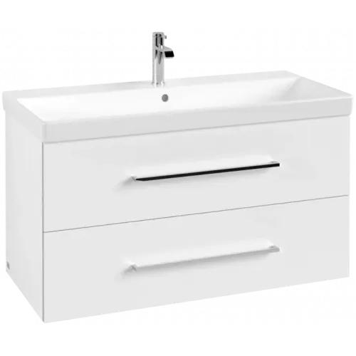 Villeroy & Boch Avento Тумба под раковину, 2 выдвижных ящика, 980 x 514 x 484 mm, Стекло белое A89200B4