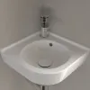 Villeroy & Boch O.novo Угловая раковина, 400 x 320 x 145 mm, Альпийский белый CeramicPlus, с переливом, нешлифованный 731032R1