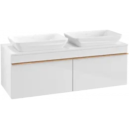 Villeroy & Boch Venticello Тумба под раковину, 2 выдвижных ящика, 1257 x 436 x 502 mm, Glossy White / Glossy White A94905DH