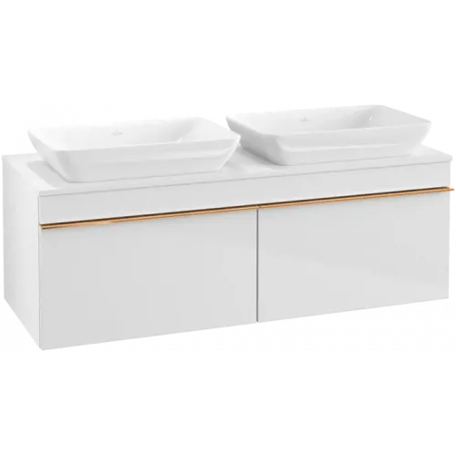 Villeroy & Boch Venticello Тумба под раковину, 2 выдвижных ящика, 1257 x 436 x 502 mm, Glossy White / Glossy White A94905DH