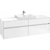 Villeroy & Boch Collaro Тумба под раковину, с подсветкой, 4 выдвижных ящика, 1600 x 548 x 500 mm, Glossy White / Glossy White C025B0DH