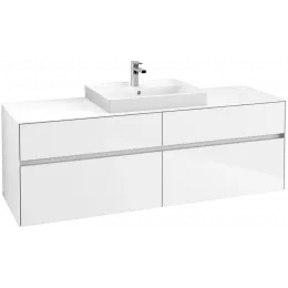 Villeroy & Boch Collaro Тумба под раковину, с подсветкой, 4 выдвижных ящика, 1600 x 548 x 500 mm, Glossy White / Glossy White C025B0DH