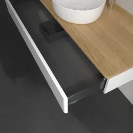 Villeroy & Boch Antao Тумба под раковину, с подсветкой, 1 выдвижной ящик, 1200 x 190 x 500 mm, лицевая поверхность без текстурированной отделки, Glossy White Lacquer / Honey Oak L10051GF