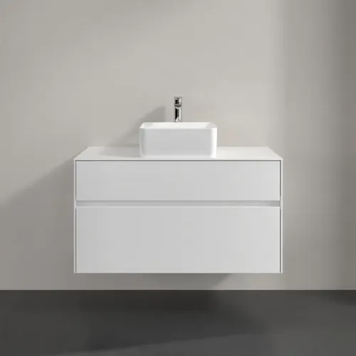 Villeroy & Boch Collaro Тумба под раковину, с подсветкой, 2 выдвижных ящика, 1000 x 548 x 500 mm, Glossy White / Glossy White C038B0DH
