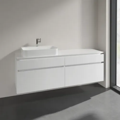 Villeroy & Boch Legato Тумба под раковину, 4 выдвижных ящика, 1600 x 550 x 500 mm, Glossy White / Glossy White B76400DH