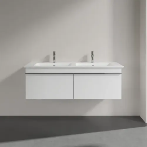Villeroy & Boch Venticello Тумба под раковину, 2 выдвижных ящика, 1253 x 420 x 502 mm, Glossy White / Glossy White A93901DH