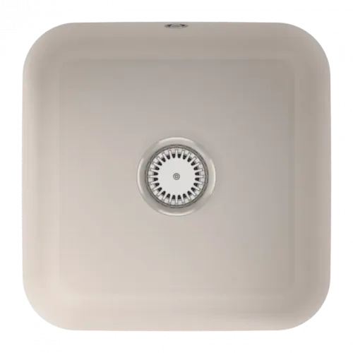 Villeroy & Boch Cisterna 50 Мойка под столешницу, включая Комплект слива с ручным управлением, Крепежный комплект, выкл Керамика, 445 x 445 mm, Crema CeramicPlus 670301KR