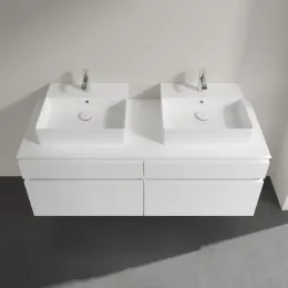 Villeroy & Boch Legato Тумба под раковину, 4 выдвижных ящика, 1400 x 550 x 500 mm, Glossy White / Glossy White B66900DH