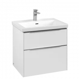 Villeroy & Boch Subway 3.0 Тумба под раковину, 2 выдвижных ящика, 622 x 576 x 478 mm, Pure White C57600VF