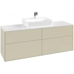 Villeroy & Boch Finion Тумба под раковину, с подсветкой, 4 выдвижных ящика, 1600 x 603 x 501 mm, Silk Grey Matt Lacquer G19100HJ