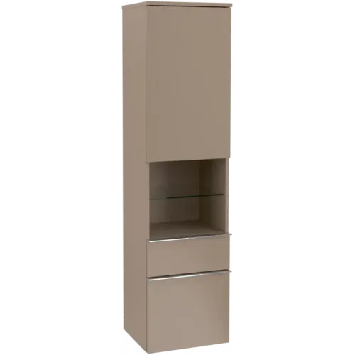 Villeroy & Boch Venticello Шкаф-пенал, 1 дверь, 2 выдвижных ящика, 404 x 1546 x 372 mm, Truffle Grey / Truffle Grey A95201VG