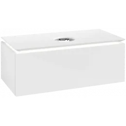 Villeroy & Boch Legato Тумба под раковину, с подсветкой, 1 выдвижной ящик, 1000 x 380 x 500 mm, Glossy White / Glossy White B571L0DH