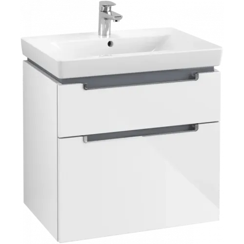 Villeroy & Boch Subway 2.0 Тумба под раковину, 2 выдвижных ящика, 637 x 590 x 454 mm, Glossy White A91010DH
